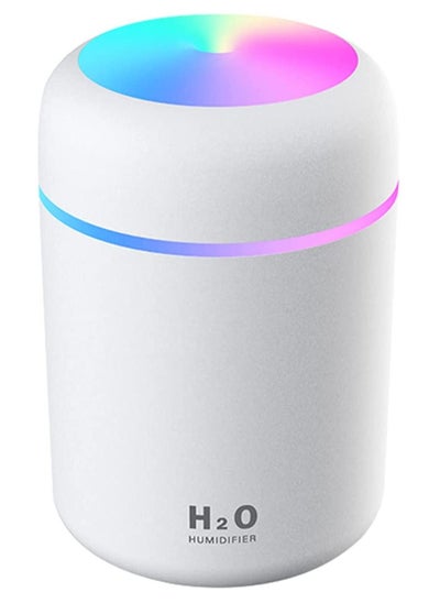 Buy Cool Mist Humidifier 300ml Mini Portable Humidifier with Multicolor LED Night Light 2 Mist Mode and Auto Shut-Off Personal Desktop Humidifier for Home Office Nursery Super Quiet (white) in UAE