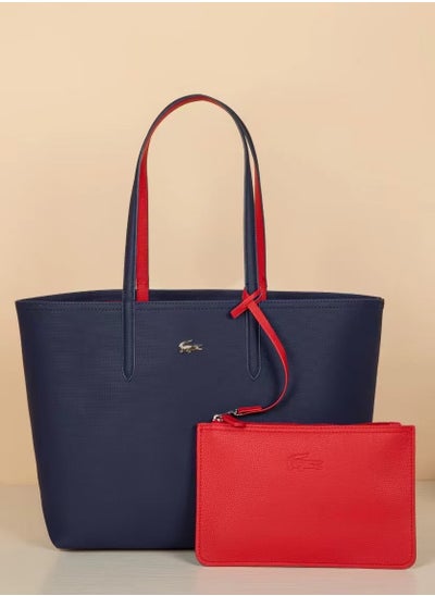 Buy Lacoste Women's Double sided Two tone Large Capacity Handbag, Fashionable Multi functional, Deep Blue/Red in Saudi Arabia