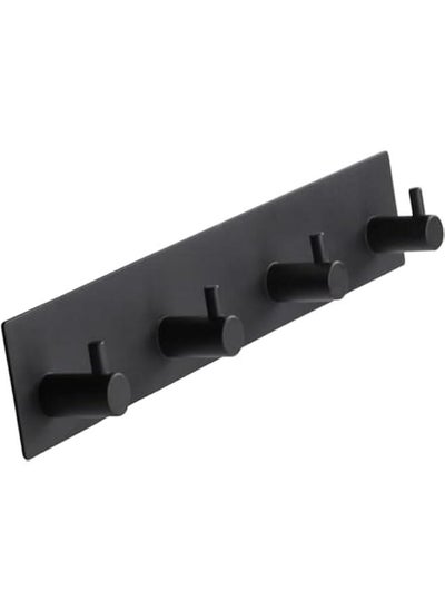 Buy Key Holder for Wall with Self-Adhesive Tapes, No Damage Key Holder Rack for Wall with 4 Key Hooks for Entryway, Door, Bathroom, Kitchen, Black (61-02) in UAE