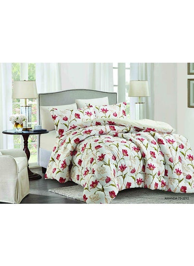 Buy Best Quality 6 Piece King Size Comforter Set Microfiber Off White in UAE