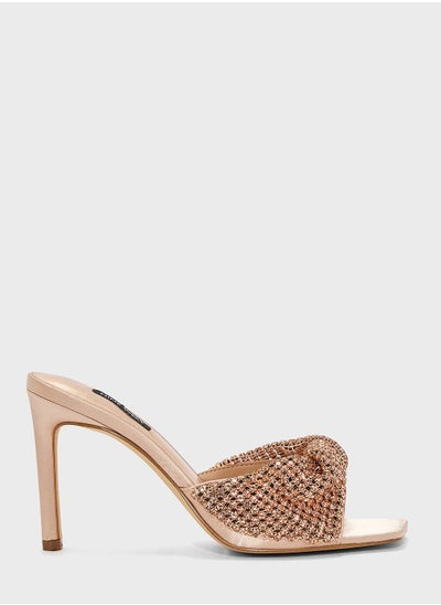 اشتري Embellished Mid Heel Sandals في الامارات