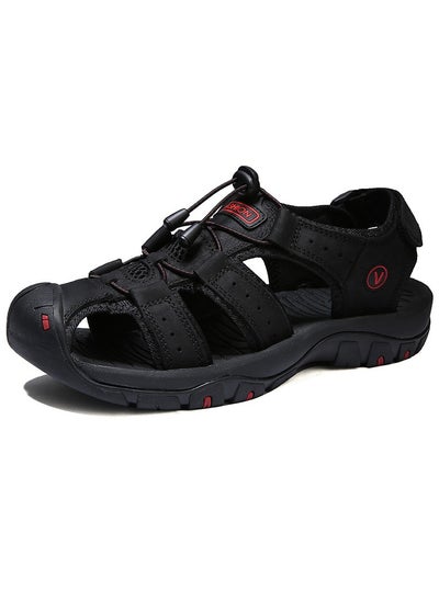 Buy Men's Summer Cowhide Sandals Outdoor Casual Beach Shoes in Saudi Arabia