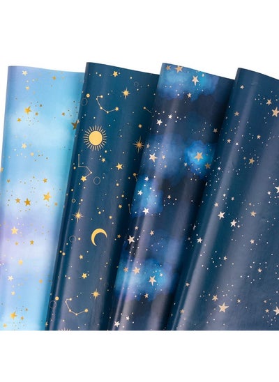 Buy Galaxy Wrapping Paper Sheet 12 Sheets Folded Flat With 12 Gift Tags For Birthday Baby Shower 19.7 Inch X 27.5 Inch Per Sheet in UAE