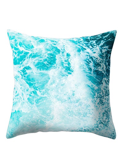 Buy Soft Marble Pattern Pillow Cover Blue/White 45x45centimeter in UAE