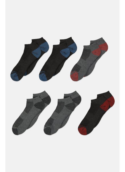 Buy Men 6 Pairs Cushion Comfort Low Cut Socks, Grey Combo in UAE