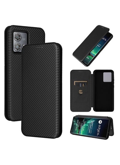 Buy Moto Edge 40 Neo 5G Case Cover with Magnetic Closure Shockproof PU Leather Slim Fit Phone Cover Card Holder Kickstand Wallet Case in Saudi Arabia