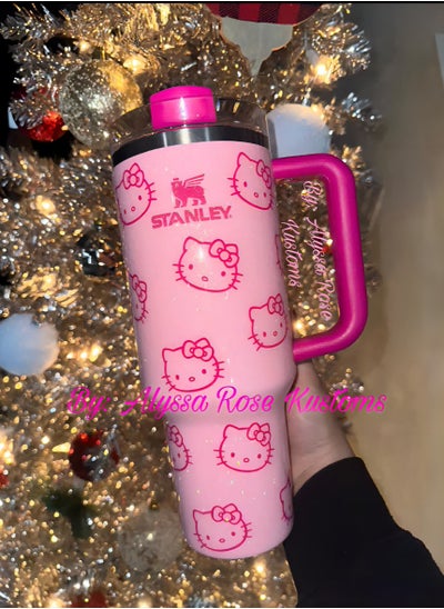 اشتري Stanley Quencher H2.0 FlowState Stainless Steel Vacuum Insulated Tumbler with Lid and Straw for Water, Iced Tea or Coffee,Hellokitty,40oz في السعودية