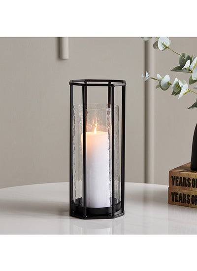 اشتري Verve Metal Hurricane Candleholder with Glass 18 x 28.5 x 18 cm في الامارات