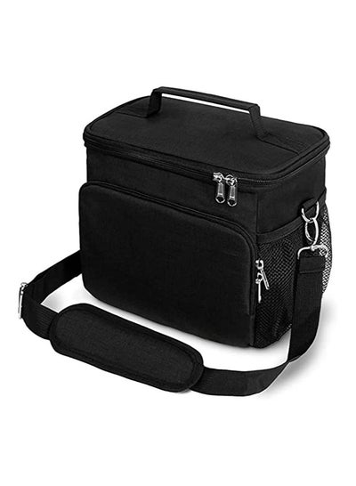 Buy Outdoor Lunch Bag, Insulated Lunch Box ,Large Cooler Tote Bag for Men Women, Double Deck Heat Resistant Coolers with Adjustable Shoulder Handbag Black in UAE