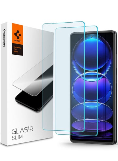 Buy Glastr Slim for Xiaomi Poco X5 PRO / Redmi Note 12 PRO+ and Redmi Note 12 PRO Screen Protector Premium Tempered Glass- 2 Pack in UAE