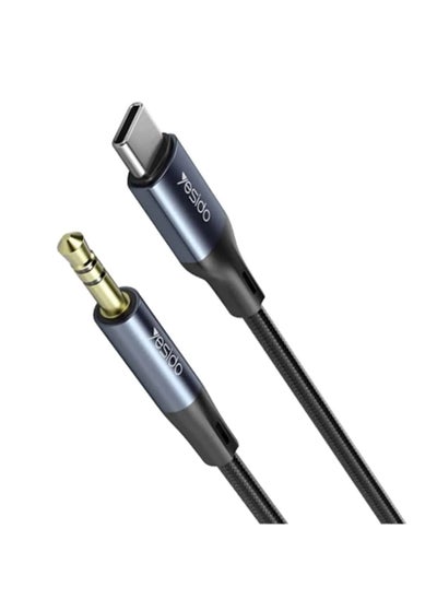 اشتري Type C to Audio 3.5mm Cable, Black, Yesido YAU42 في مصر