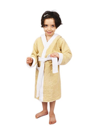 Buy Beige white multi-size children's hooded bathrobe in Saudi Arabia