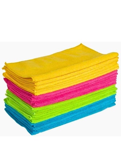 Buy Microfiber towels for washing, cleaning oils and kitchen - set of 12 pieces in Egypt