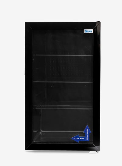 Buy Ugine Refrigerator 94 L, 3.3 Cu.Ft, Single Door, electronic control, Black glass - UR1DGK94 in Saudi Arabia