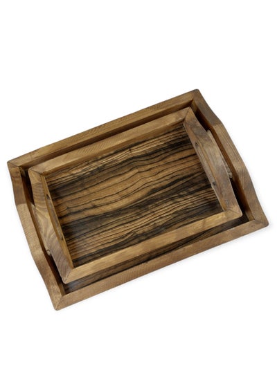 Buy Wooden Serving Tray - 2 Pcs. in Egypt