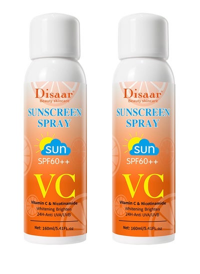 Buy 2 Pieces Of Sunscreen Spray SPF 60 Vitamin C 2 X  160 ml in Saudi Arabia