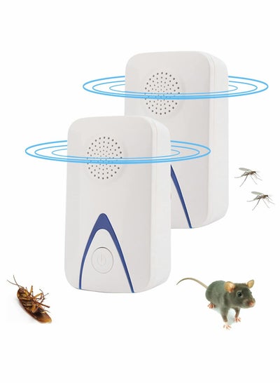Buy Ultrasonic Pest Repeller Home Kit, Ultrasonic Pest Repeller Plug in for Mosquito Mice Roach Spider Insects Safe for Human Electronic Indoor Ultrasonic Pest Repeller (Pack of 2) in Saudi Arabia