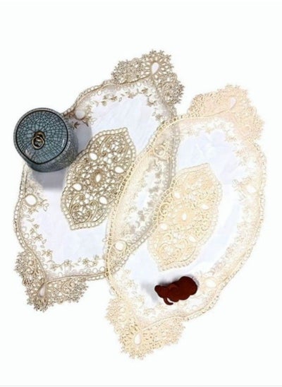 Buy 2-Piece Oval Lace Desk Pad in Saudi Arabia