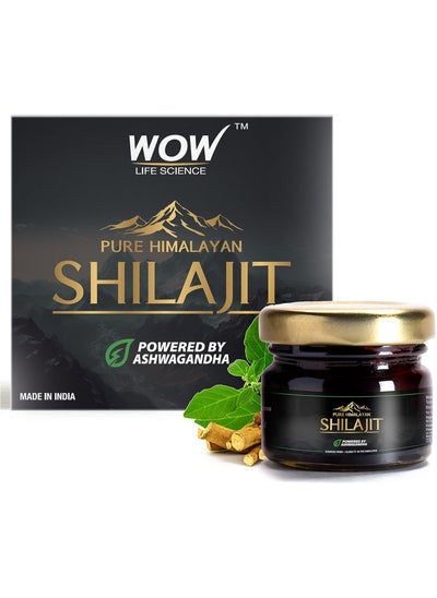 Buy WOW Life Science Pure Himalayan Shilajit/Shilajeet Resin Powered by Ashwagandha - 20g in Saudi Arabia