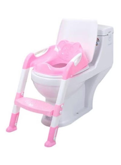 Buy Adjustable Design Ladder Potty Training Chair-- Pink/ white in Saudi Arabia