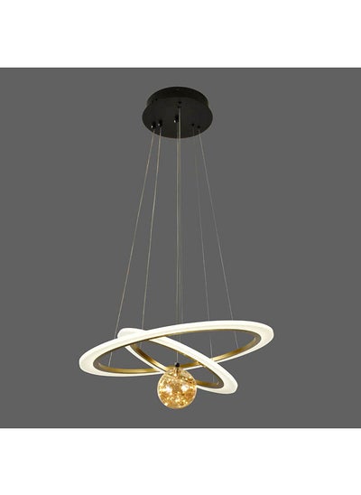 Buy Maverick Mx Neon Hanging Chandelier 3 Built In LEDs Contemporary Pendant Lamps Modern Home Ceiling Lighting For Living Room, Dining Room and Bedroom Gold in UAE