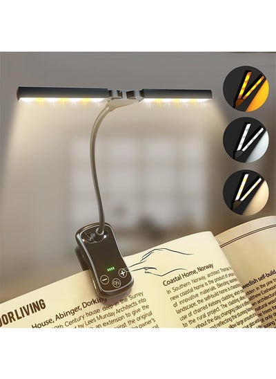 Buy Book Light,14 LED Touch Control Reading Light with 3 Colors&8 Brightness,Rechargeable Book Light for Reading in Bed,Portable Reading Lights for Books in Bed, Clip on Light, Small Reading Lamp,Black in Saudi Arabia