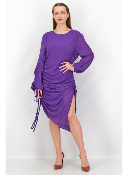 اشتري Women Textured Maxi Dress, Purple في الامارات