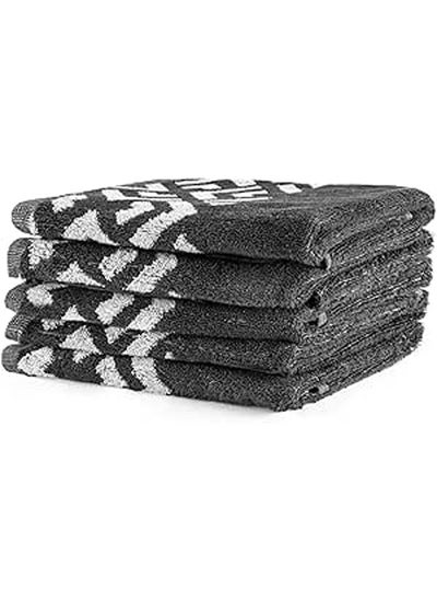 Buy Multi-Purpose Towel Set Of 3 Pcs 100% Cotton 50 x 50  cm-Grey in Egypt