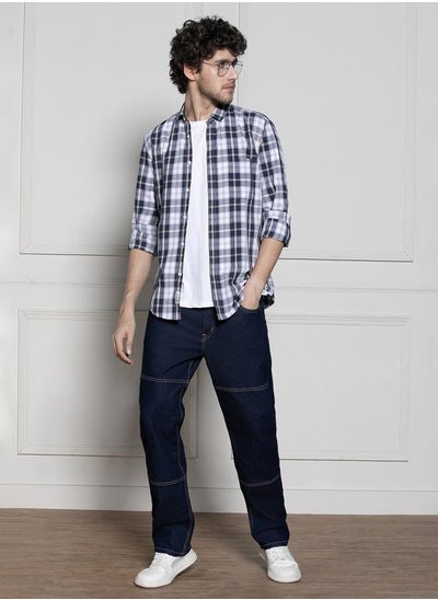 اشتري Men’s Dark Blue Relaxed Fit Jeans في الامارات