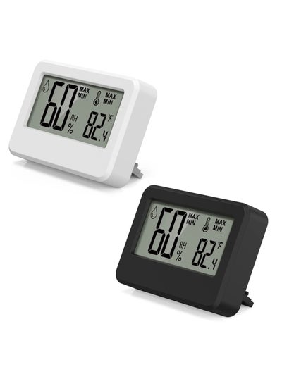 اشتري 2 PCS Mini Digital Hygrometer and Thermometer,Reptile Thermometer with Magnetic & Tablestand, Indoor Temperature Humidity Meter Gauge for Humidors Greenhouse Garden Cellar Closet Guitar Case Office في السعودية