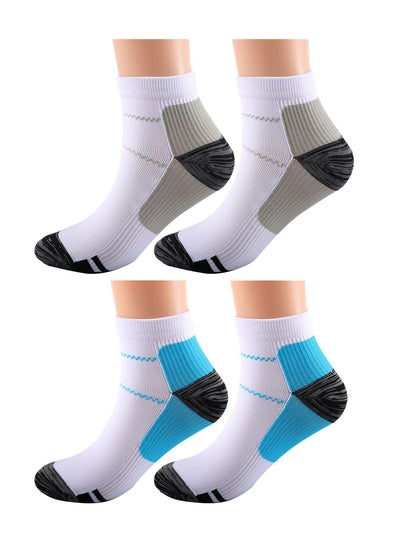 Buy Compression Socks Plantar Fasciitis for Women & Men Circulation 2 Pairs Arch Ankle Support 15-20 mmHg Best for Running Cycling,Nurses,Hiking(L/XL) in Saudi Arabia