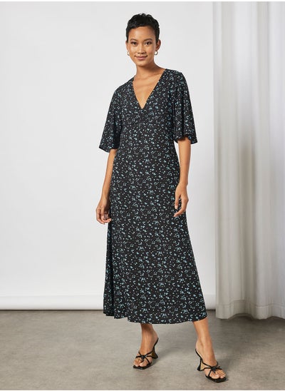 Buy Printed Ruched Maxi Dress in Saudi Arabia