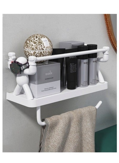 Buy Wall Mounted Floating Shelves,Humanoid Hanging Shelves With Towel Rack,Wall Mounts Storage Rack in Saudi Arabia