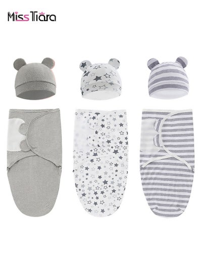 Buy 3 Pack Baby Swaddle Blanket Wrap for Newborn Boy & Girl, 100% Cotton Infant Adjustable Swaddling Sleep Sack, Super Soft Nursery Swaddling Blankets in UAE