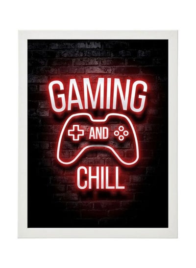 اشتري Gaming And Chill Neon Wall Art Poster Frame في مصر