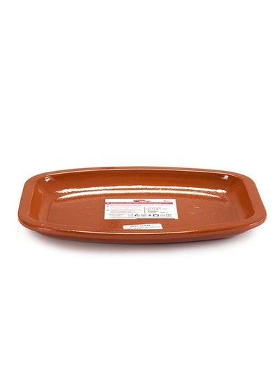 اشتري Brown Terracotta Flat Rectangular Plate 35 cm ,Spain في الامارات