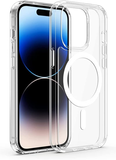 Buy Magnetic Designed for iPhone 14 Pro  Case 6.1 Inch, Strong Magnets Non-Yellowing Military Grade Protection Compatible with MagSafe Protective Slim Cover Clear in UAE