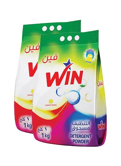 Buy Superior Laundry Detergent Washing Powder for White and Coloured Clothes - Lemon Scent 1KG Pack of 2 in UAE