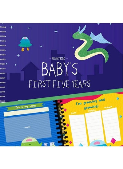 اشتري Baby Boy First 5 Year Memory Book Album Includes Stickers Frames To Add Your Children Birthday Pictures Keep Track Doctor Visits & More Monster Edition. Best Baby Shower Gifts في الامارات