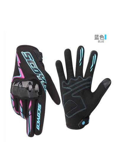 Buy Scoyco MC101 Motorcycle Gloves Blue Large in UAE