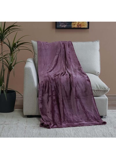 Buy AW23 Solid Flannel Single Blanket 150x200 Cm Rose in UAE