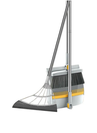 Buy Set of 3 Compact Long Handled Upright Dustpan & Broom & Broom Wiper in UAE