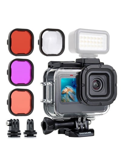 Buy Waterproof Case Dive Housing for GoPro HERO 11 HERO 10 HERO 9 Black with 4 Filters & Expansion Adapters 196 ft Underwater Protective Housing for Go Pro 11 10 9 Scuba Diving Snorkeling Surfing in UAE