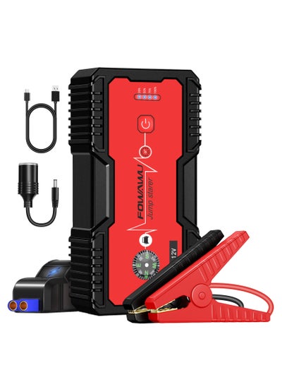 اشتري FOWAWU 18000mAH 1500A Car Jump Starter,Water-Resistant Jump Starter Battery Pack(7.0L Gas,5.5L Diesel),Battery Jumper Starter Portable with USB/DC 12V/LED Light في الامارات