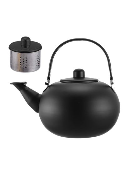 اشتري Simple Stainless Steel Water Kettle, Tea Kettle, Water Kettle Suitable for Gas Stoves Black 2.2L في الامارات