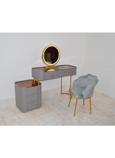 اشتري Makeup Vanity Table Dressing Table Flip Mirror With Drawers And Chair 100 CM في الامارات