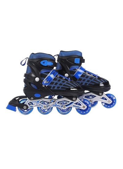 Buy EL1025 Inline Adjustable Skates Small Size 29 EUR (UK 11.5) - 33 EUR (UK 2) for 3 to 6 Years | Aluminium Chassis and 70 mm PU Wheels | Front Wheel Flash, ABEC 7 Bearings | In-Outdoor in Saudi Arabia