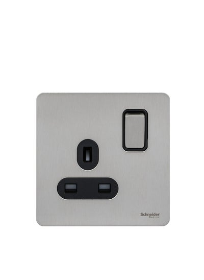 Buy Schneider Ultimate Brushed Stainless Steel 13A 1G Switched Socket in UAE