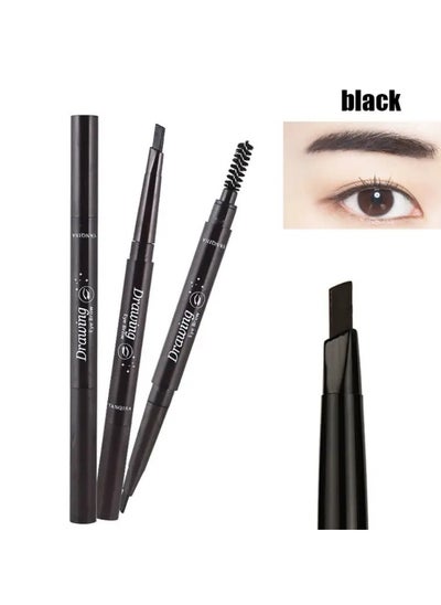 Buy Retractable Eyebrow Pencil Black Double Sided Fine Tip draws defines and fills eyebrows in Saudi Arabia