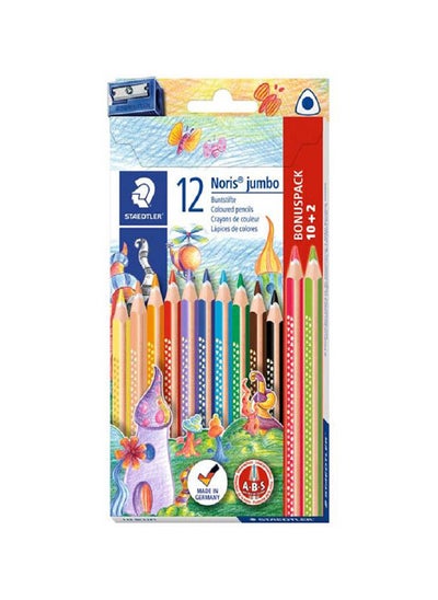 Buy Colo Red Pencils With Sharpener 12 Pcs Multicolour in Egypt